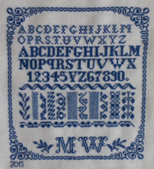 MW ca. 1900: Reproduktion in Blau von Sabine Taterra-Gundacker MW ca. 1900: Reproduktion in Blau von Sabine Taterra-Gundacker