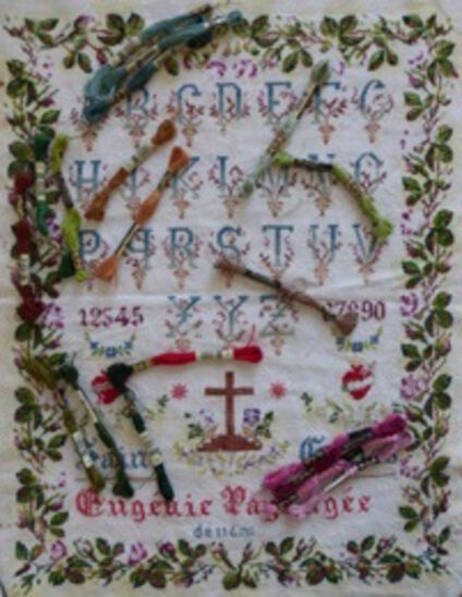 Eugénie Pays ca. 1880: Farbauswahl am Original Eugénie Pays ca. 1880: Farbauswahl am Original