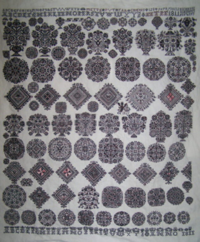 Reproduktion von Mette 1811/1825 gestickt von Karen Bugg Reproduktion von Mette 1811/1825 gestickt von Karen Bugg