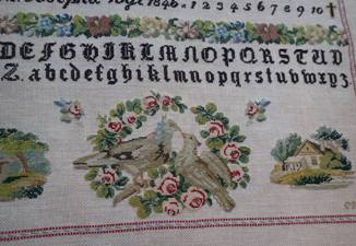 Josepha Vogl 1846: Detail der Reproduktion von Chantal Mignolet Josepha Vogl 1846: Detail der Reproduktion von Chantal Mignolet