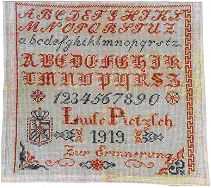 Luise's sampler dated 1919, in possession of my friend Margit