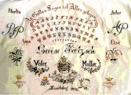 Luise's sampler dated 1920, in possession of my friend Margit